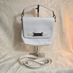 Esprit Vintage White Faux Leather White Top Handle Crossbody Bag